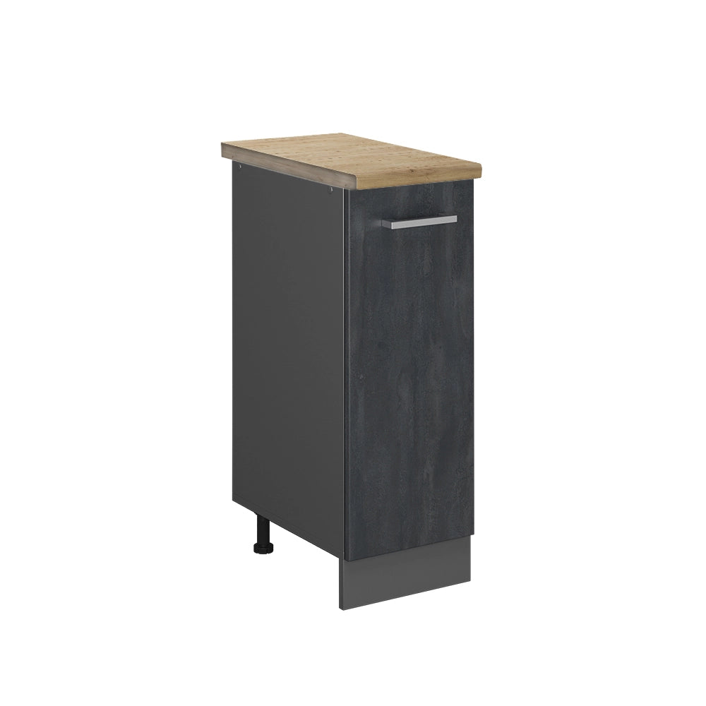 Armadio cucina dispensa alto R-Line Calce nera/Antracite 30 cm PL Rovere Vicco