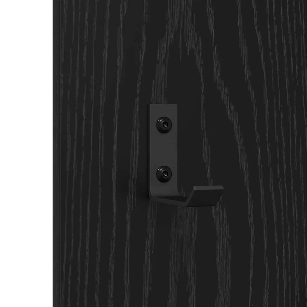 vidaXL Appendiabiti a muro Rovere nero 30 x 1.5 x 80 cm