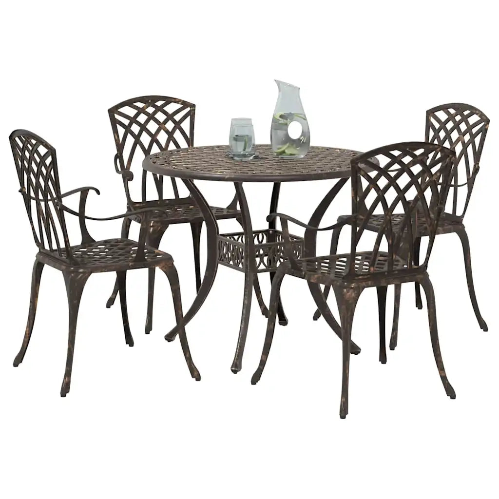 Set da Pranzo per Giardino 5 pcs Bronzo Alluminio 3334716