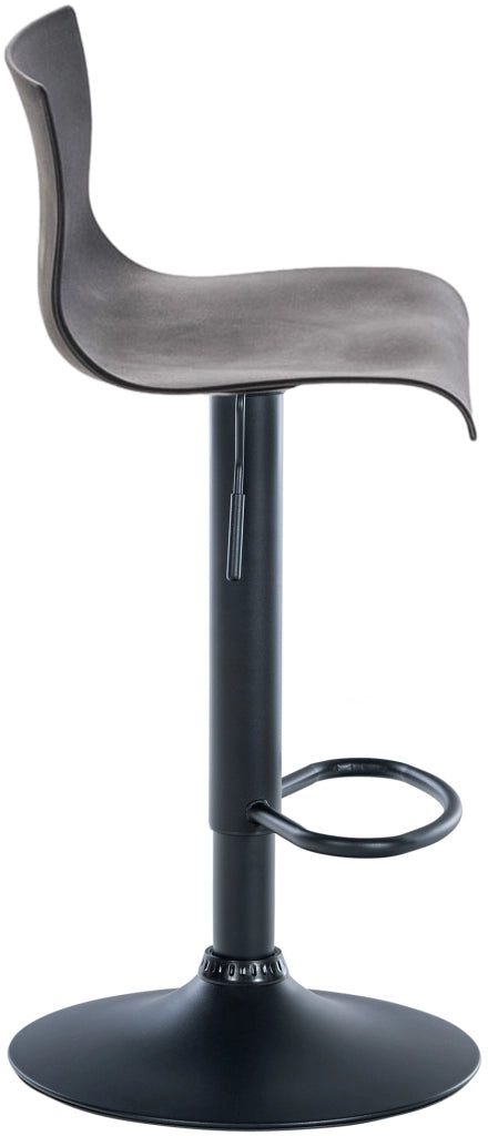 Sgabello Hover in polipropilene e metallo grigio,Metallo nero opaco