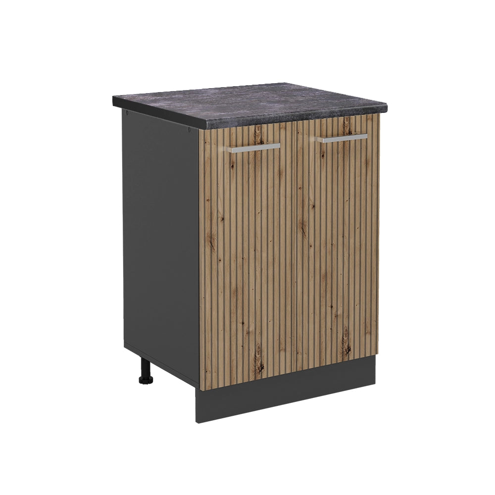 Vicco Mobiletto base cucina Rovere artigianale 60 cm , PL Antracite