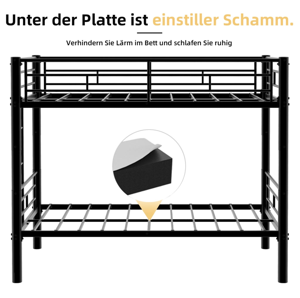 Letto a castello in metallo nero 196x103x156 cm