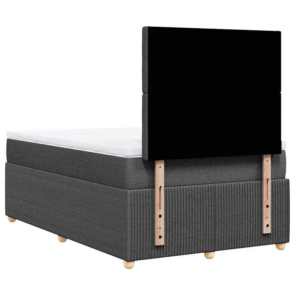 vidaXL Giroletto a Molle con Materasso Grigio Scuro 120x200 cm Tessuto