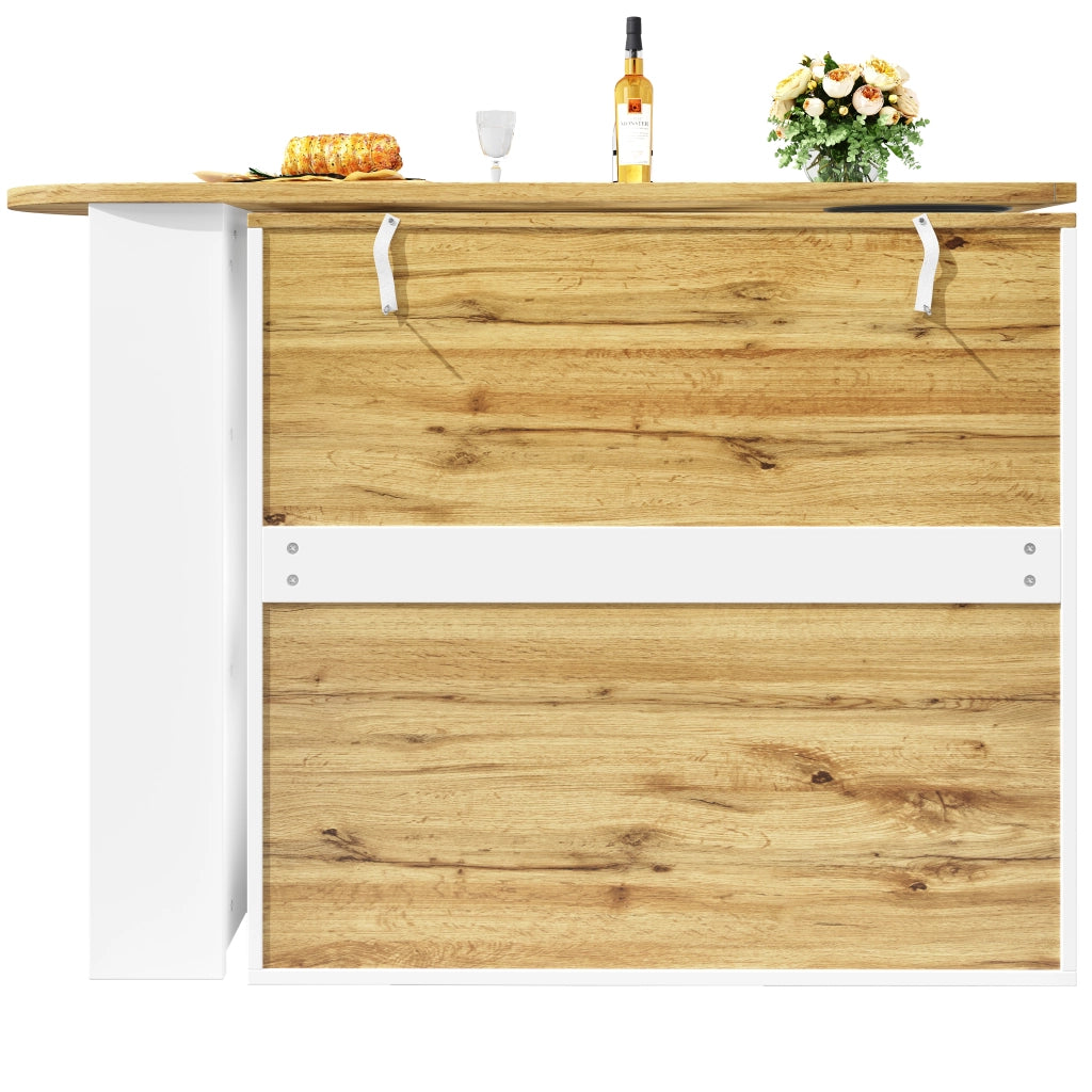 Carrello da cucina con 3 ante e piano girevole a 360°; portasalviette e portaspezie; 138x39x105 cm