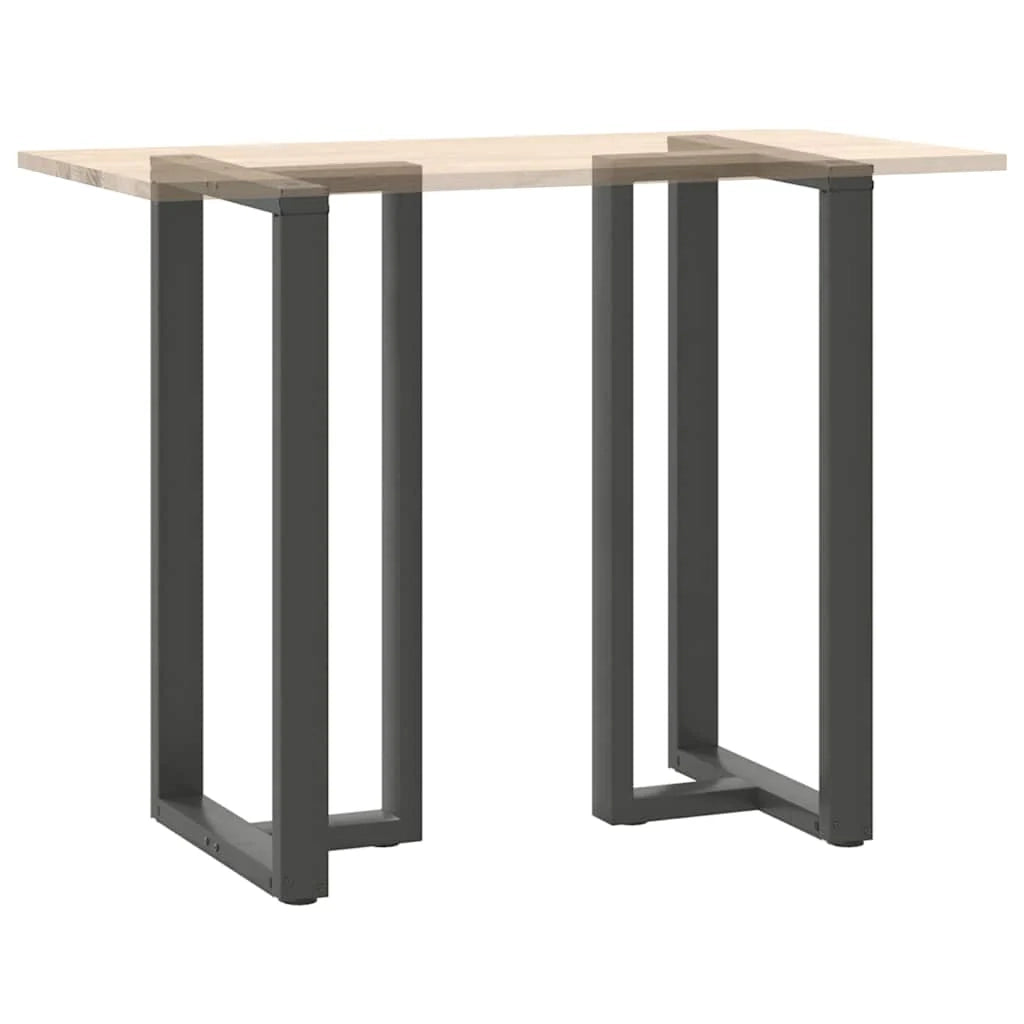 Set di 2 gambe robuste per tavolo da bar a forma di T 60 x 35 x 110 cm con piedini regolabili acciaio antracite 02_0057366
