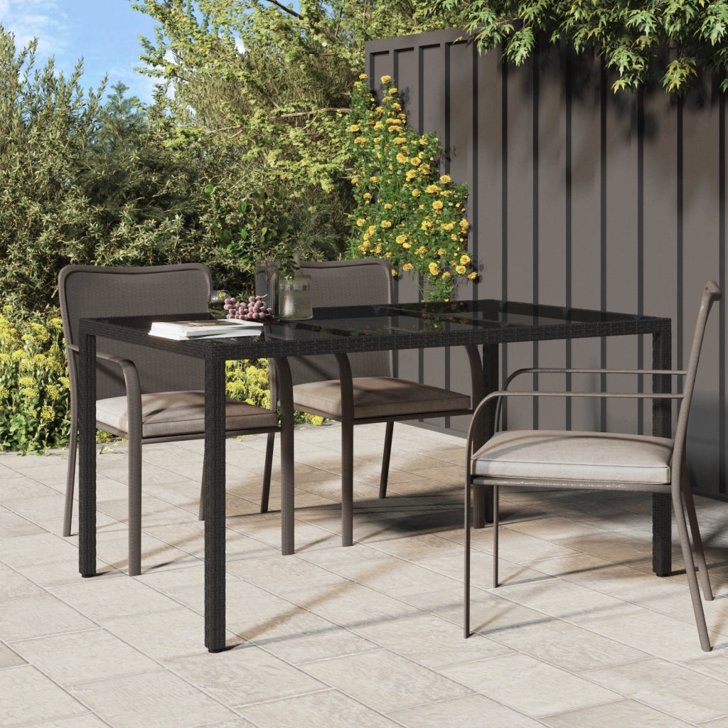 Tavolo da Pranzo da Giardino Nero 150x90x75 cm Polyrattan
