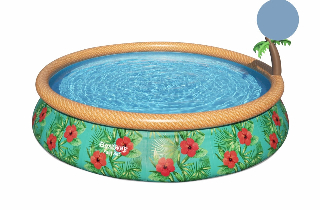 BESTWAY FAST SET PARADISE PALMS PISCINA GONFIABILE 457 X 84 CM