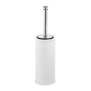 Porta scopino da terra Bianco Cromo in Ottone cromato e porcellana Mod. Impero
