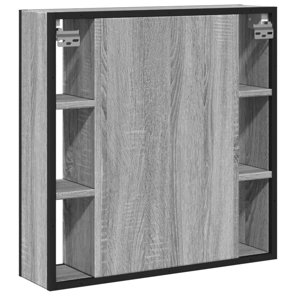 Mobile Specchio da Bagno-Armadietto a Specchio da Bagno Grigio Sonoma 60x16x60 cm Multistrato 897262