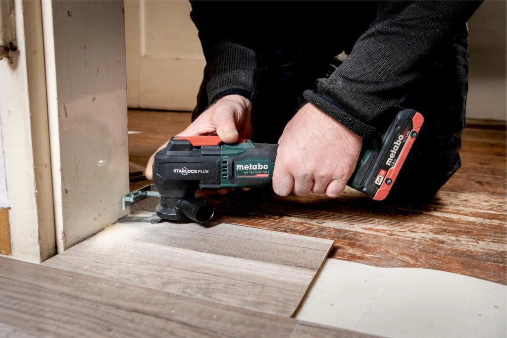 Metabo 6130888800 MT 18 LTX BL QSL Multitool a batteria 18 V 2x4 Ah LiHD con motore brushless e cambio utensili rapido colore Nero Verde Rosso