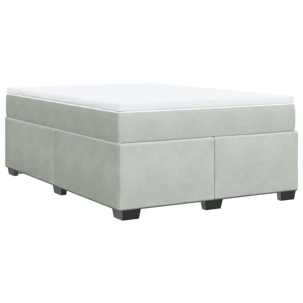 Giroletto a Molle con Materasso Grigio Chiaro 160x200cm Velluto 3285293