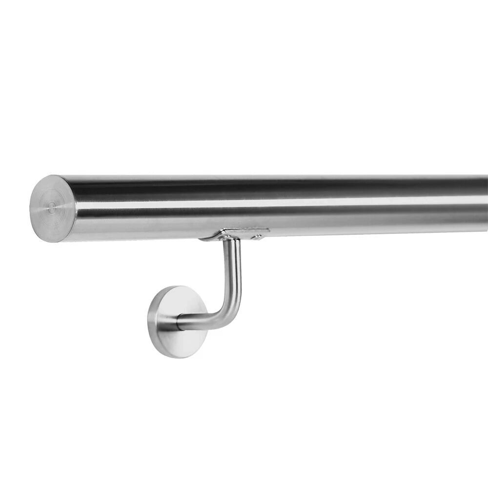 Kit corrimano a parete per scale 150 cm acciaio raffinato 16_0000704