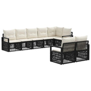 Set Divano da Giardino 8 pcs Nero polyrattan 3435772