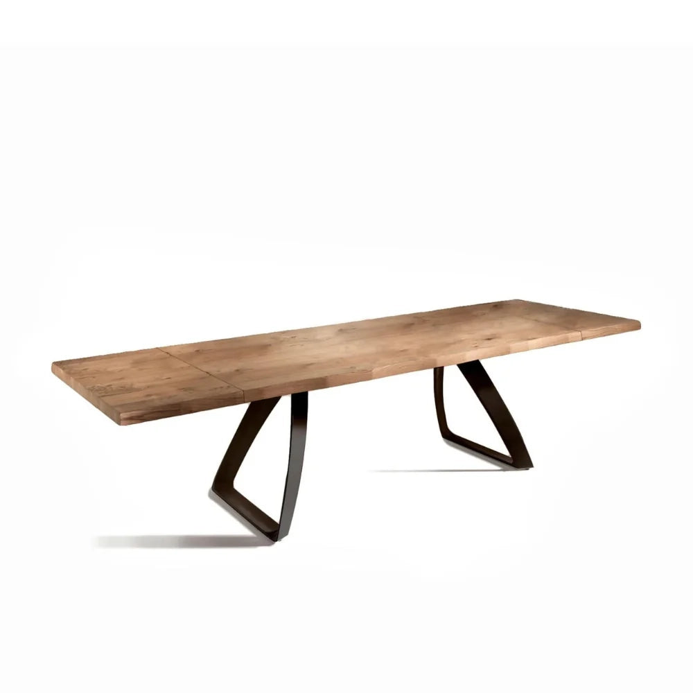 Tavolo da pranzo allungabile in legno impiallacciato rovere naturale Timber 200-300x100 cm fino a 12 posti Made in Italy | Duzzle