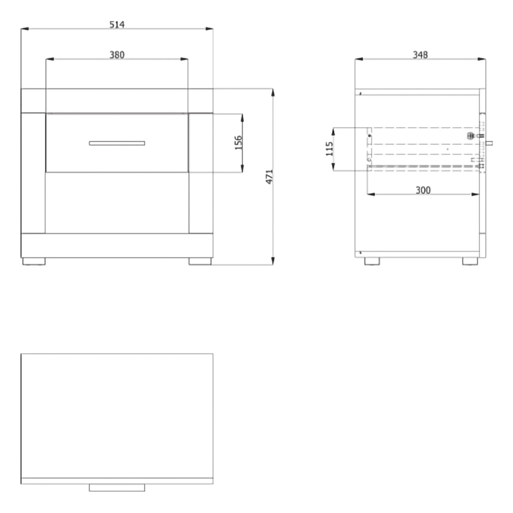 Varkal, Comodino un Cassetto, 52x35x47h cm Marrone Rovere