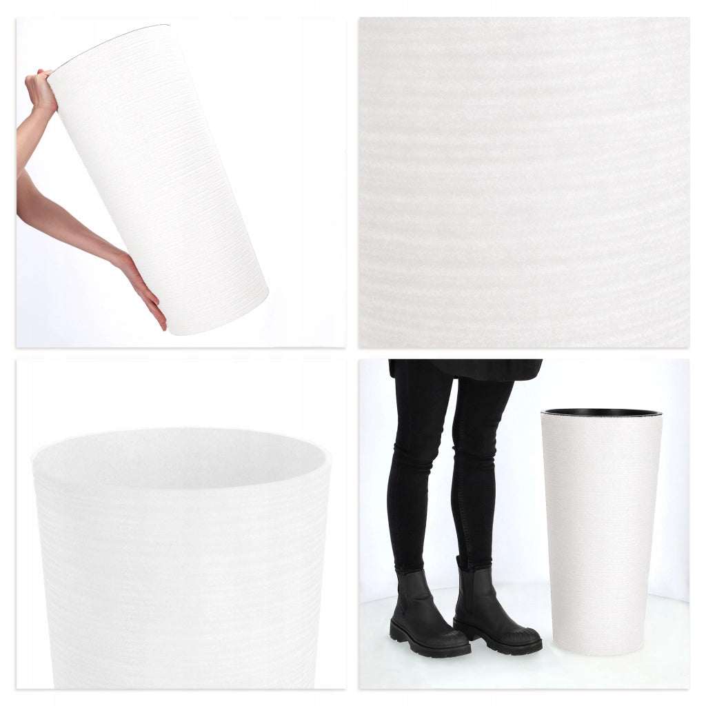 Vaso da fiori KADAX, coprivaso alto 57 cm con inserto, per soggiorno, bianco.