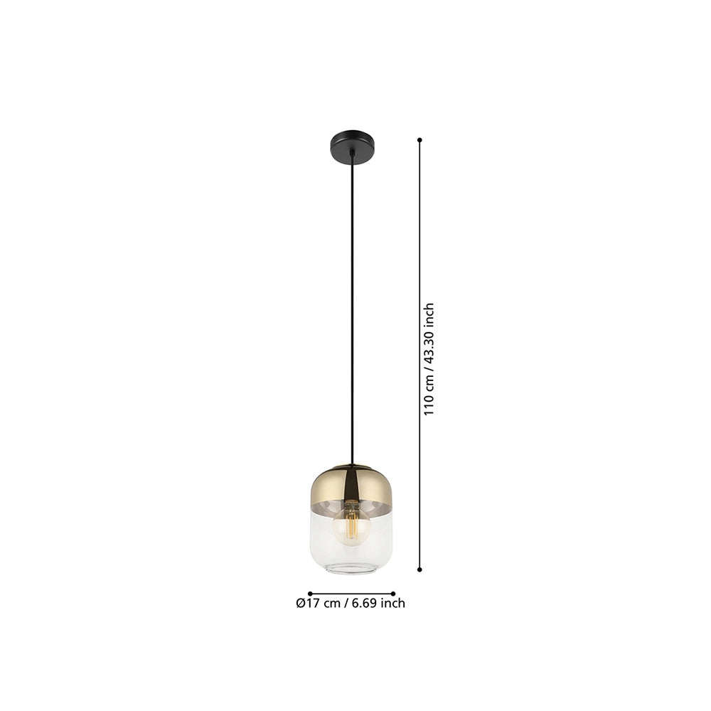 Lampadario Contemporaneo Maryvilla 1 Luce Acciaio Nero