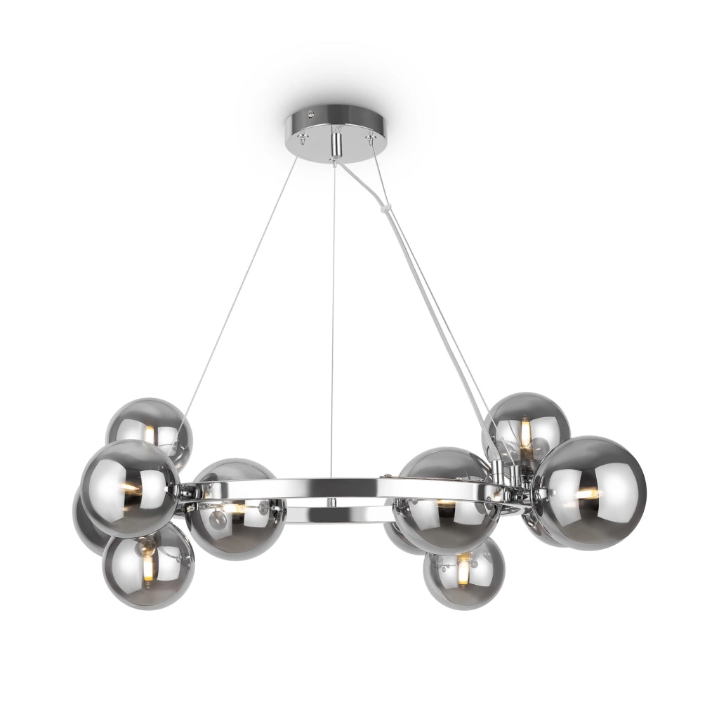 Maytoni Lampadario contemporaneo Dallas 11 luci G9 cromo metallo vetro fumè