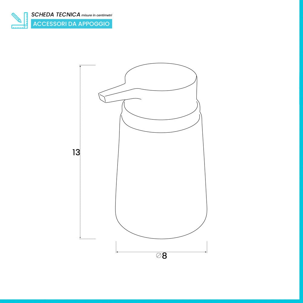 Dispenser sapone grigio design tondo in plastica Pop
