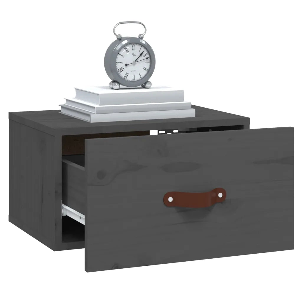 Comodino a Muro Grigio 40x29,5x22 cm 820990