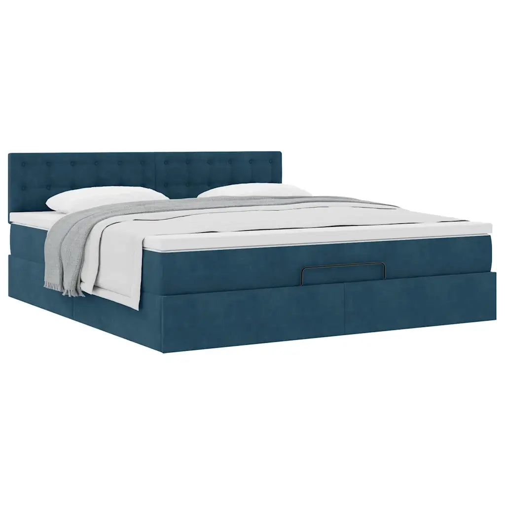 Struttura Letto Pouf con Materasso 160x200 cm in Velluto 3311931
