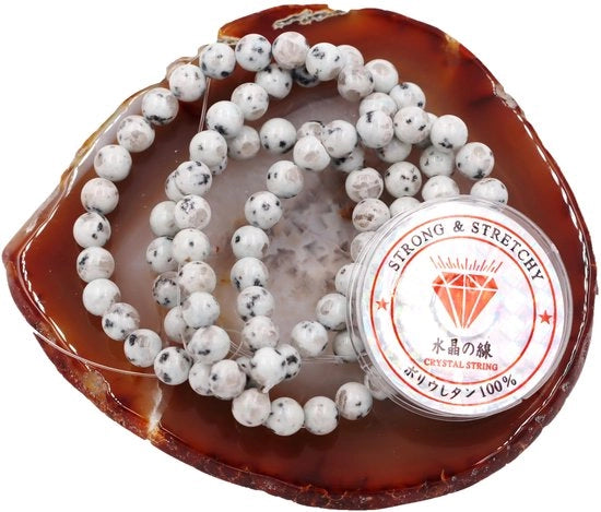 Kralen con corda per l'assemblaggio di accessori per l'autoaiuto Pietre per collane da assemblare in casa Pietre energetiche per bracciale curativo 4 mm = 180 pezzi e 1 rotolo di filo Pietre di loto jaspide 4 mm
