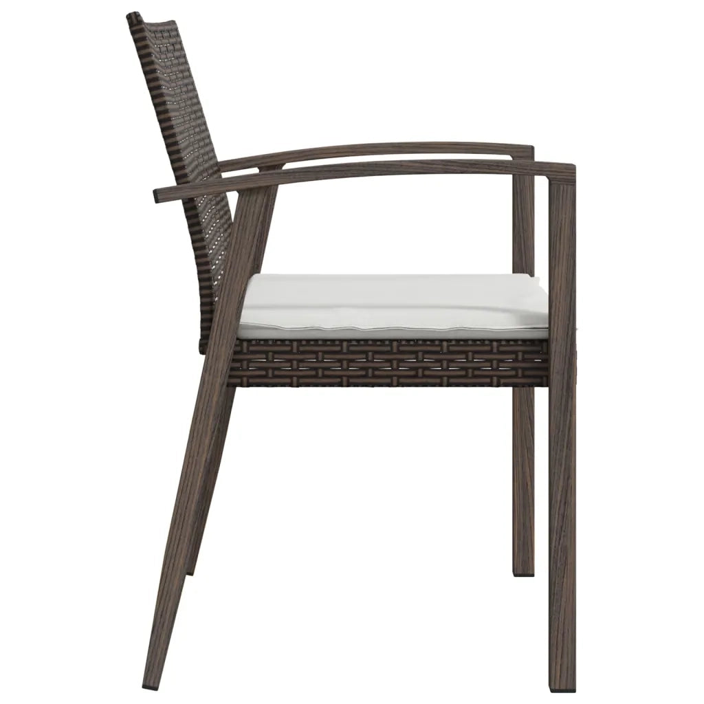 Sedie Giardino con Cuscini 4pz Marroni 56,5x57x83 cm Polyrattan 3187077