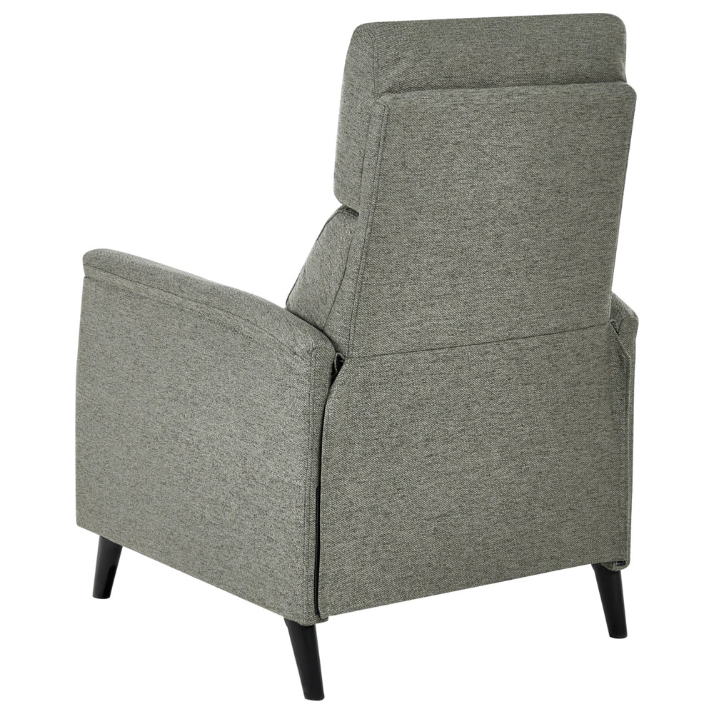 Poltrona Reclinabile Retrò con Schienale Regolabile in Tessuto verde chiaro stile Design Retrò
