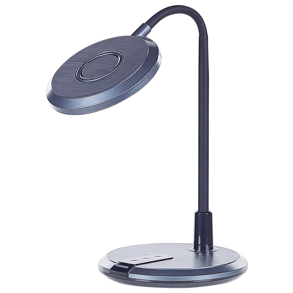 Lampada da ufficio LED nero argento materiale sintetico e braccio regolabile 43 cm ufficio cameretta soggiorno