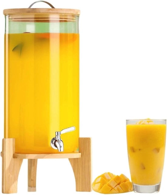 Dispensatore di Bevande in Vetro con Manigliona per Acqua Fredda - Ideale per Feste e Utilizzo quotidiano 1,5L - 10L