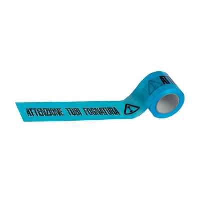 NASTRO SEGNALETICO ATTENZIONE TUBO FOGNATURE - H.MM 100 ML 200- 4 pezzi