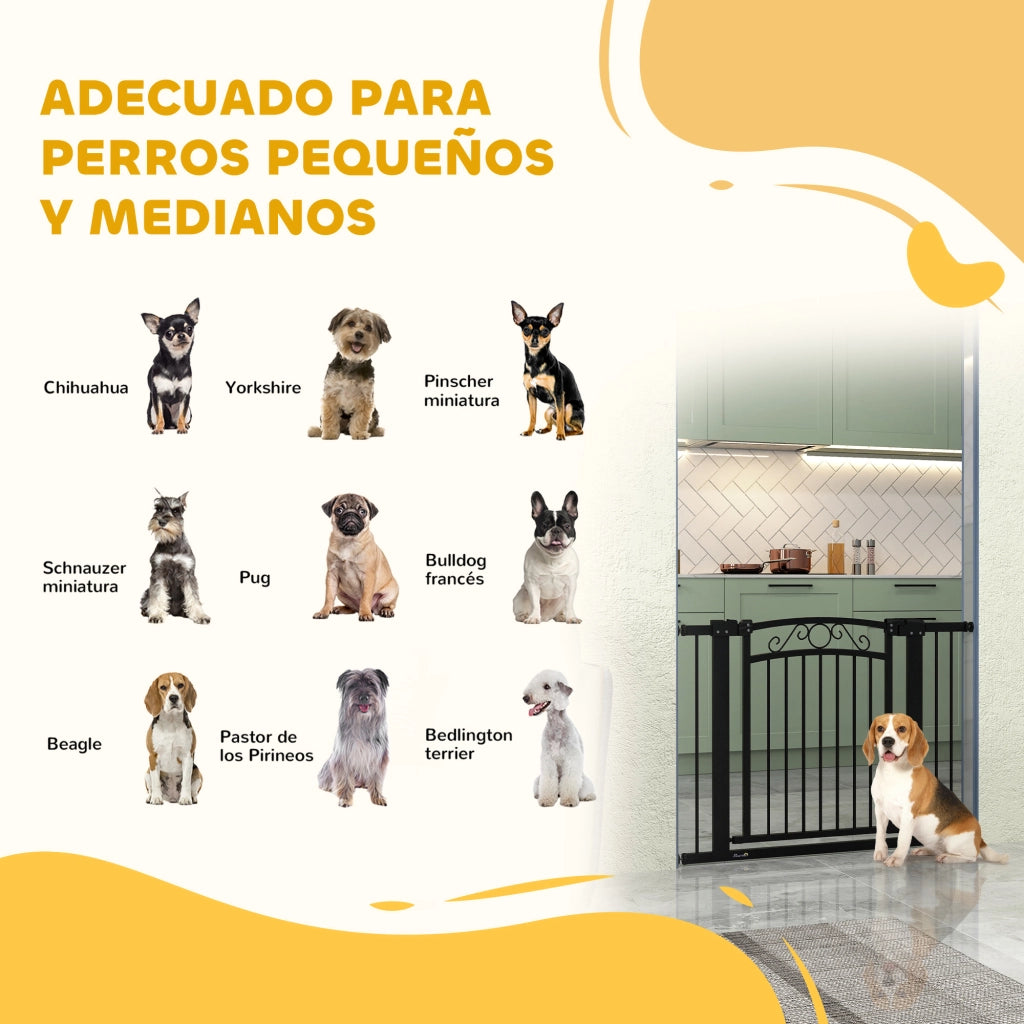 Porta per Cani Regolabile ¨C zephmum ¨C Nero 76-104 cm con 2 Estensioni