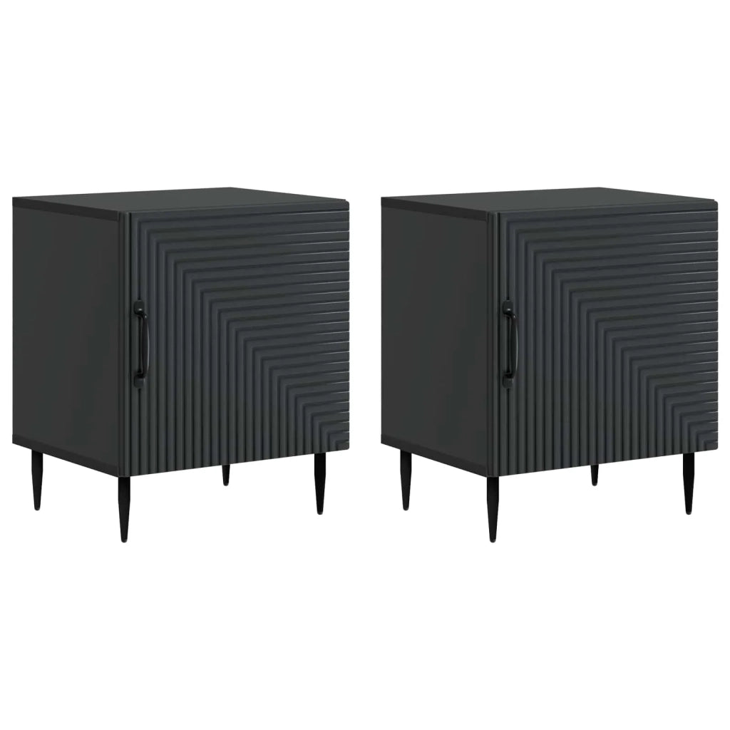 Armadio da Notte 2 pcs Nero 43 x 34,5 x 50 cm