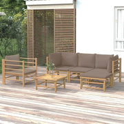 Set Salotto da Giardino 6pz con Cuscini Tortora BambÃ¹cod mxl 100274