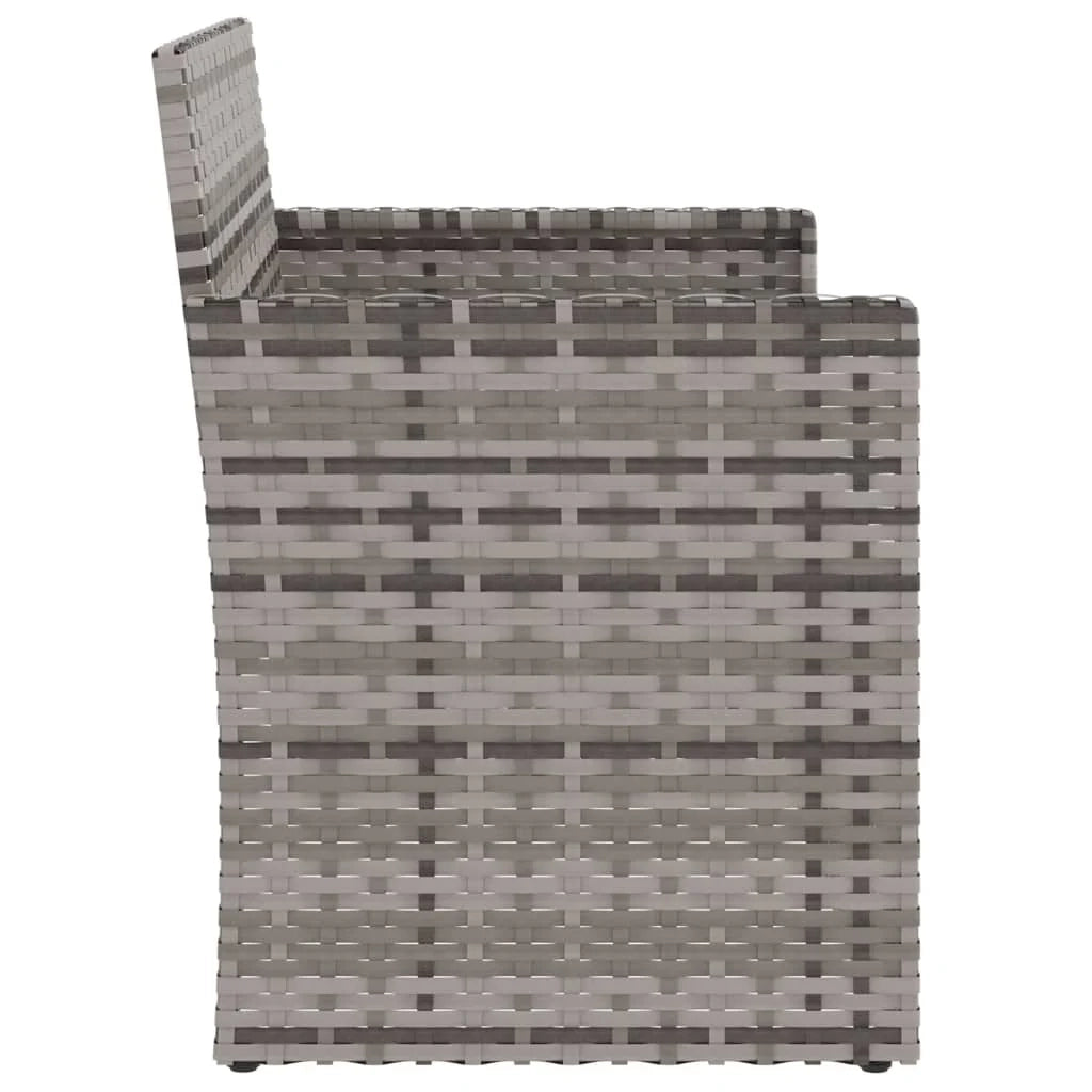 Panca da giardino arredo da esterno terrazza con cuscini grigi 105 x 56 x 75 cm resina intrecciata 02_0011630