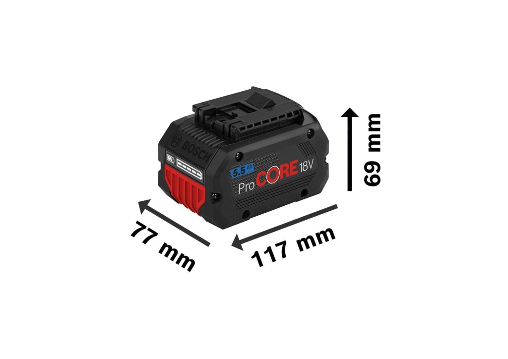 Bosch ProCORE 18V 5,5 Ah Li-Ion – Batteria ad alte prestazioni 18 V COOLPACK