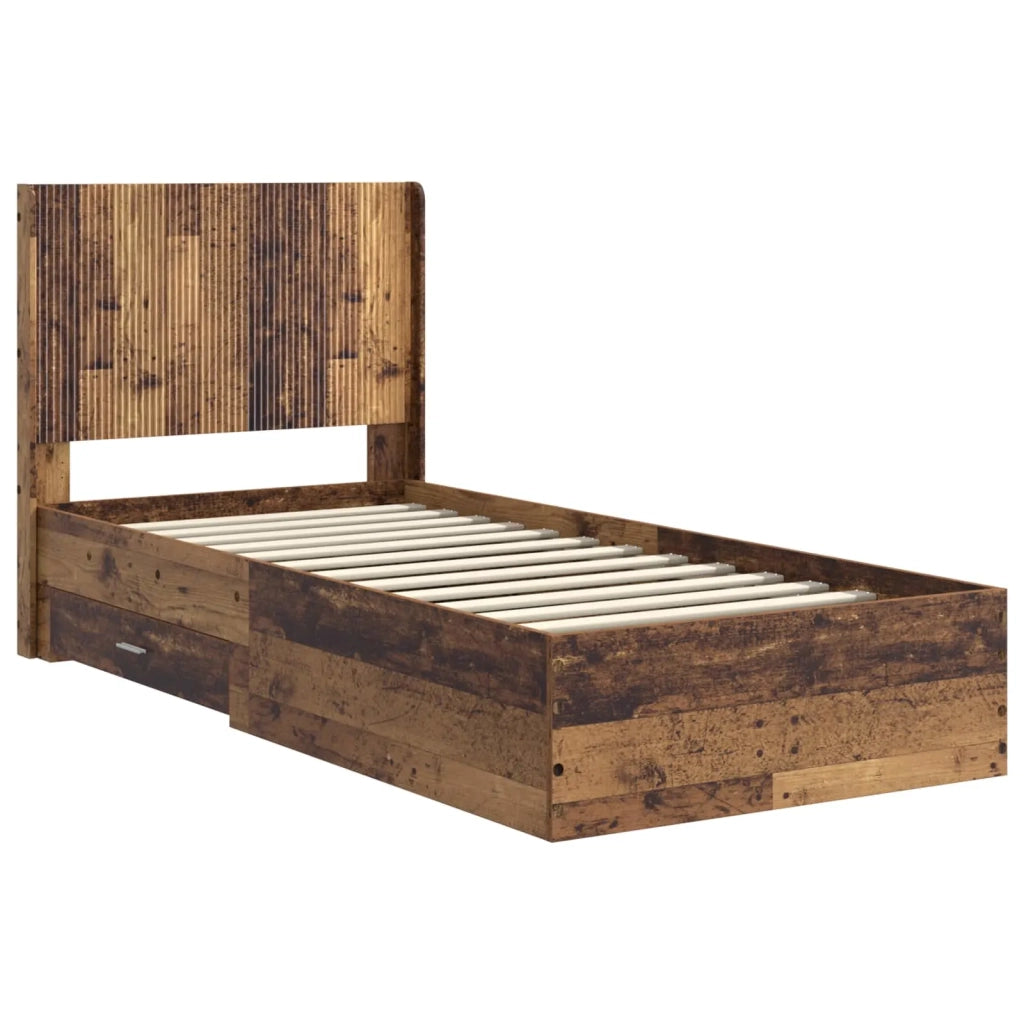 Struttura del letto con stoccaggio e testata Legno antico 3414155