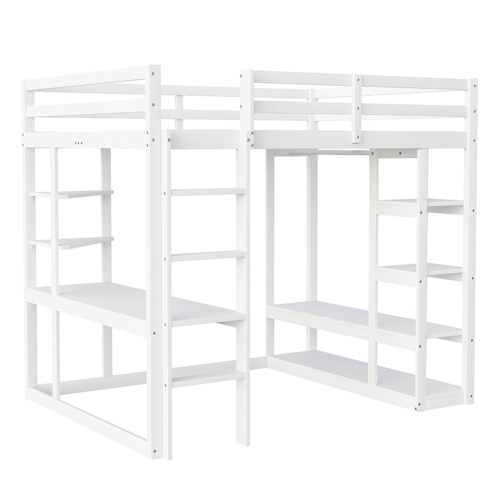 Letto a castello - Xylo - 140x200 cm scrivania bianco