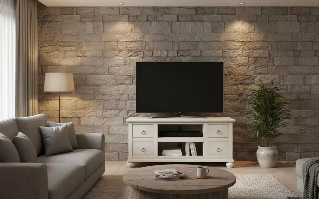 Porta tv classico 4 cassetti in legno avorio l.120 p.50 h.53 - Mobili 2G