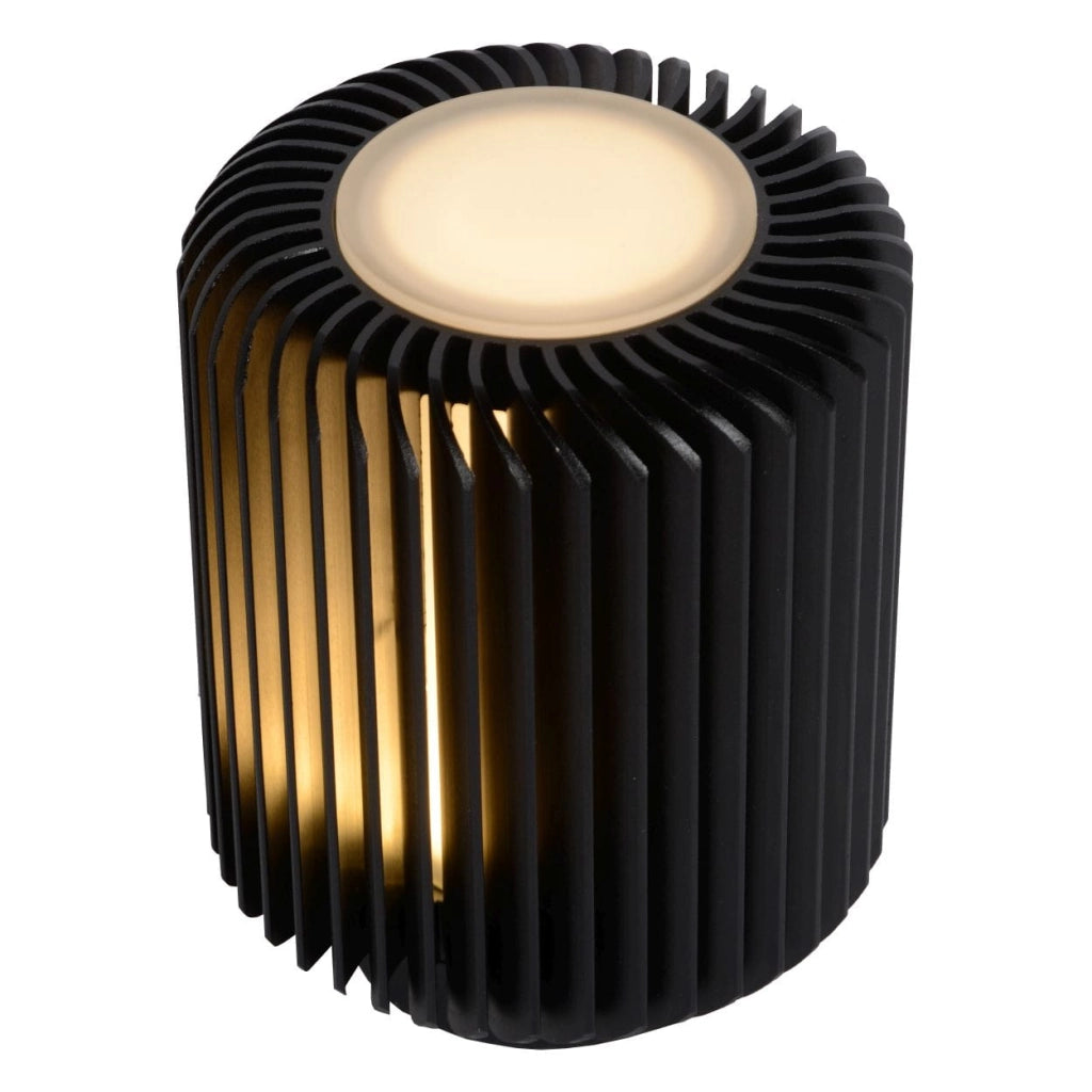 Lampada da tavolo Lucide Turbin LED 5W 3000K nera alluminio