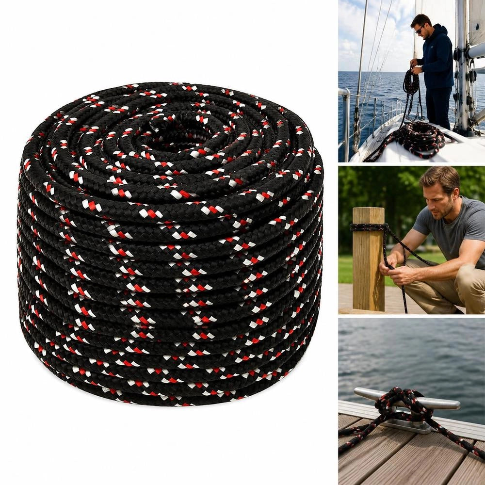Boat Rope, Black, 14 Mm, 100 M, Polypropylene