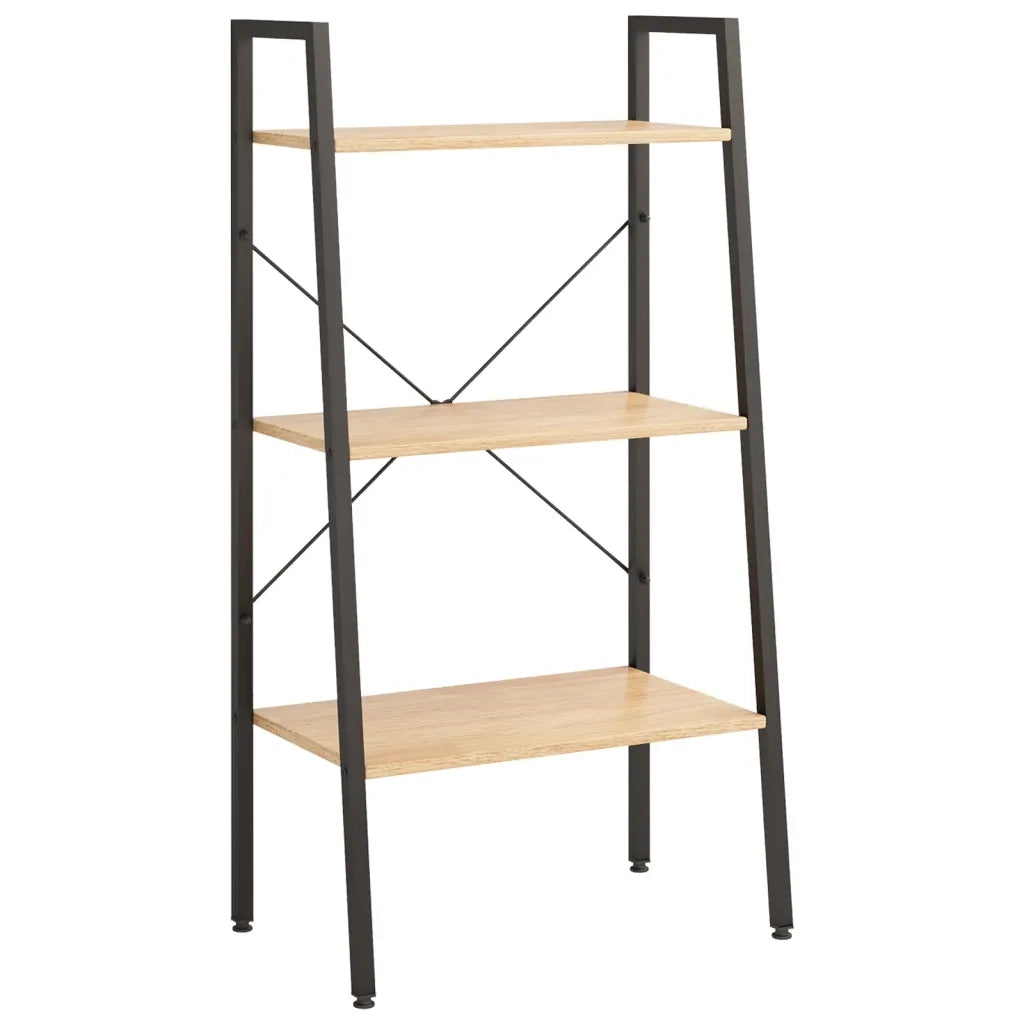 Scaffale Autoportante 3 Ripiani Marrone Chiaro Nero 56x35x108cm cod mxl 33756