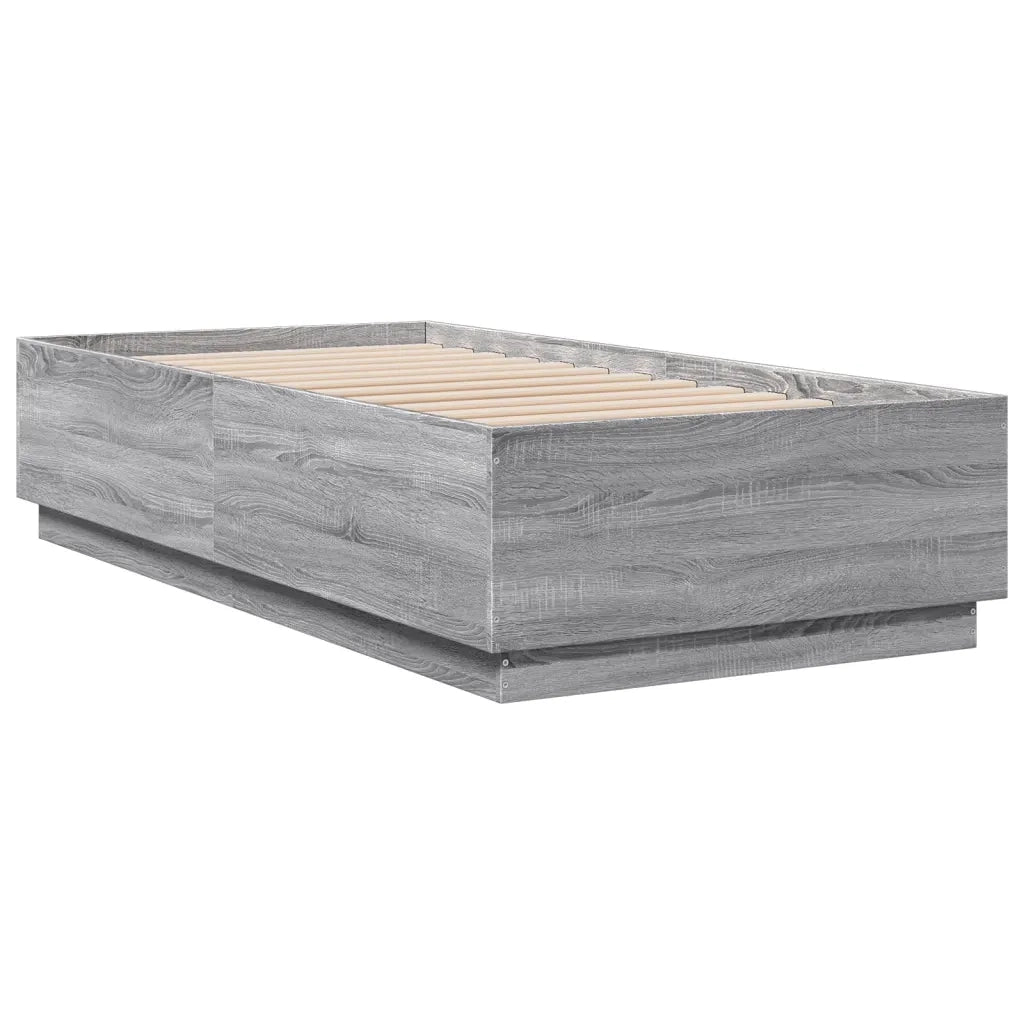 Letto singolo | Letto per adulti | Giroletto Grigio Sonoma 75x190 cm in Legno Multistrato
