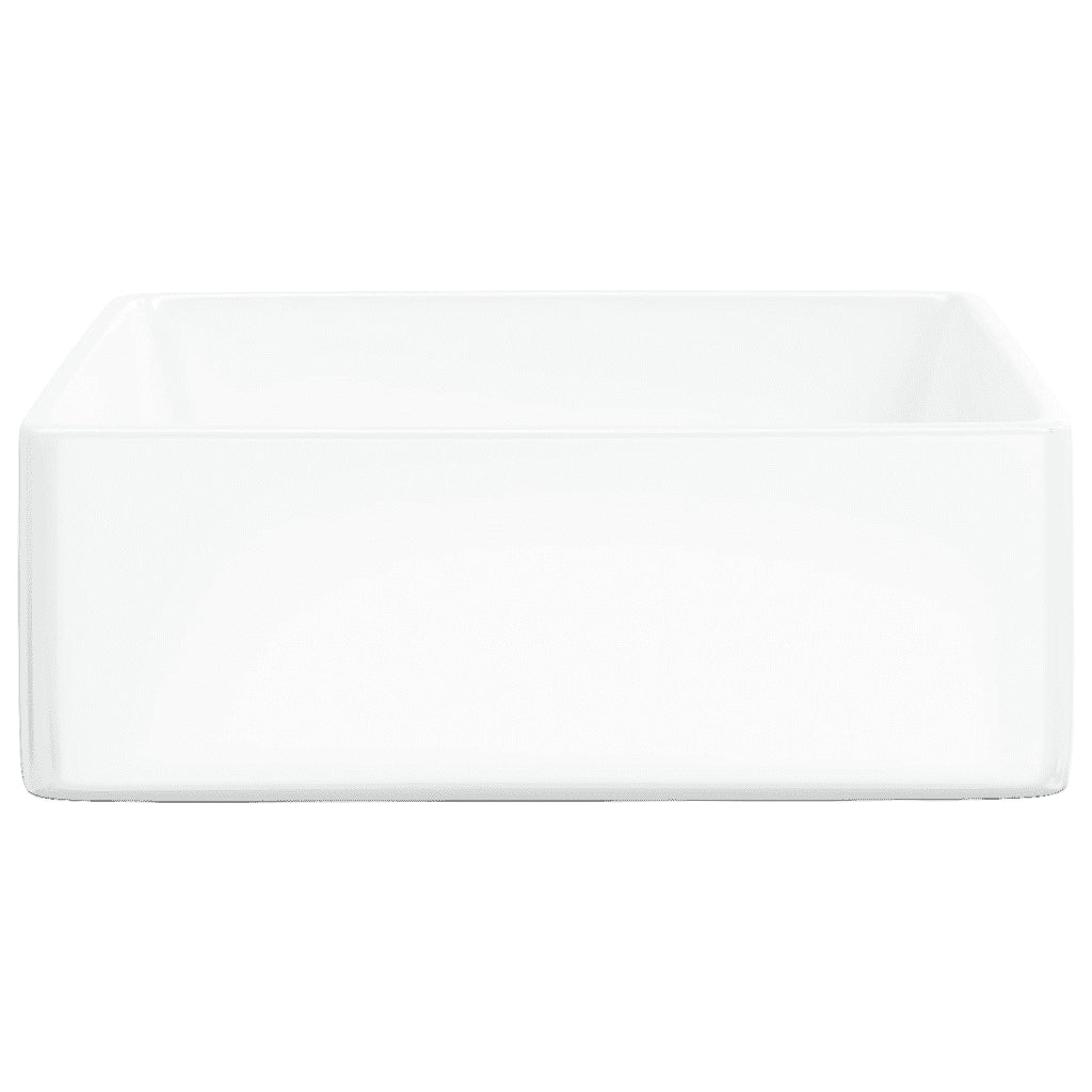 Lavandino Bianco 37x37x13 cm in Ceramica Quadrato 153341