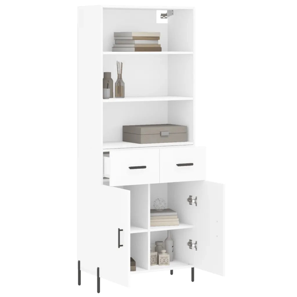 Credenza | Madia | Buffet da pranzo | Armadio da pranzo Bianca 69,5x34x180 cm in Legno Multistrato