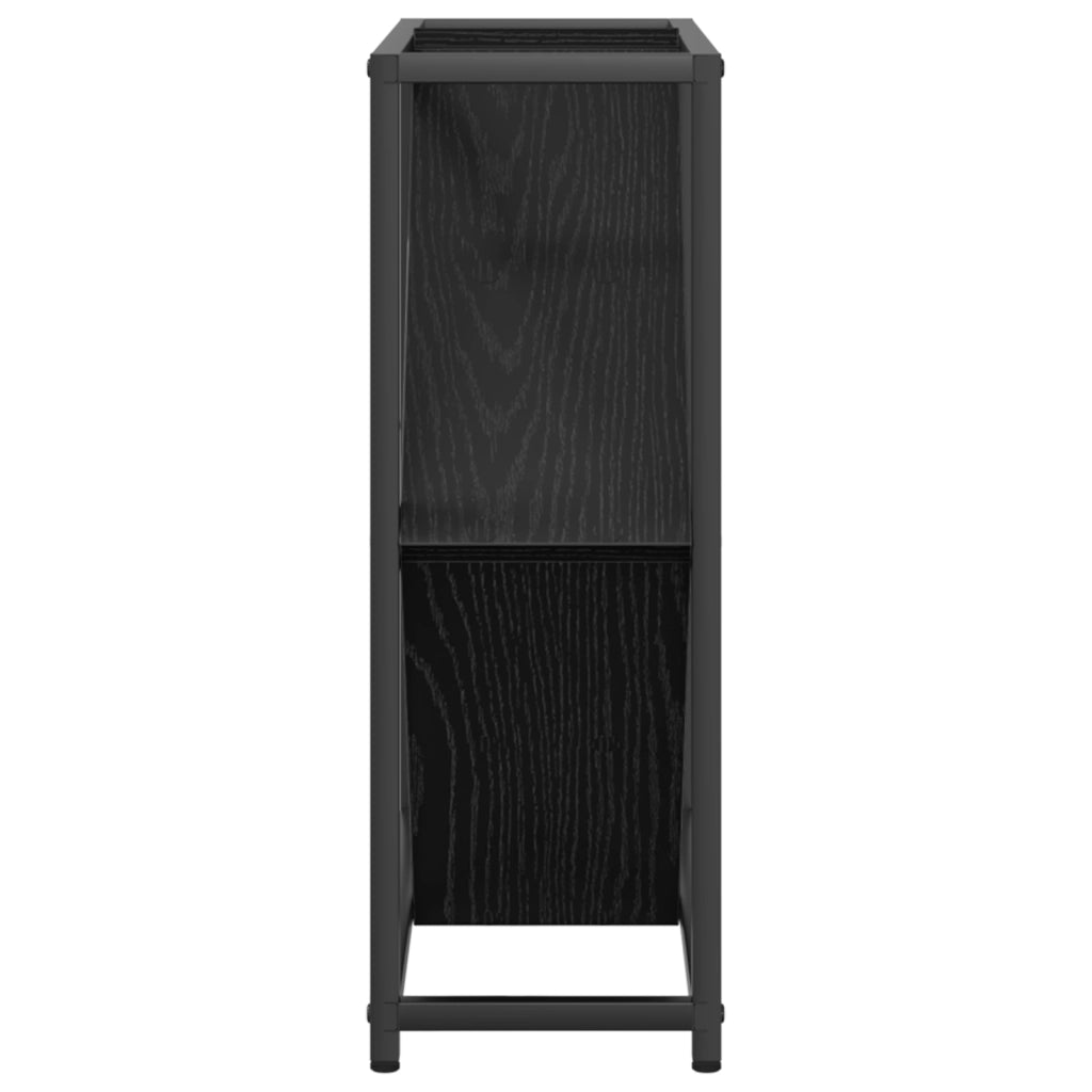 Portabottiglie Nero Rovere 51x18x52,5 cm Legno ingegnerizzato