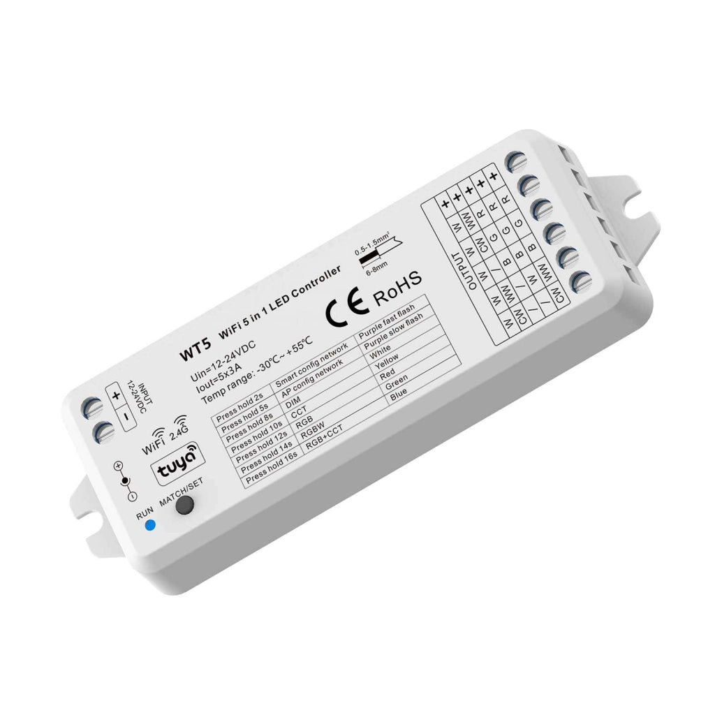 KIT SMART IP67 cromoterapia box doccia LED RGB CCT da 3000K a 6000K bagno turco sauna 24V centralina WiFi Alexa Google
