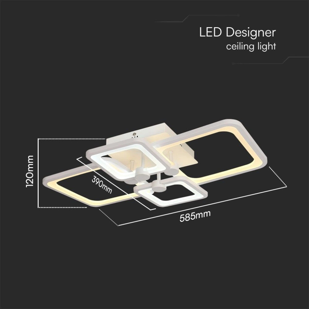 V-TAC Lampadario LED a Plafone 70W 6000lm Bianco, Dimmerabile CCT 3000K 4000K 6000K - SKU 23395