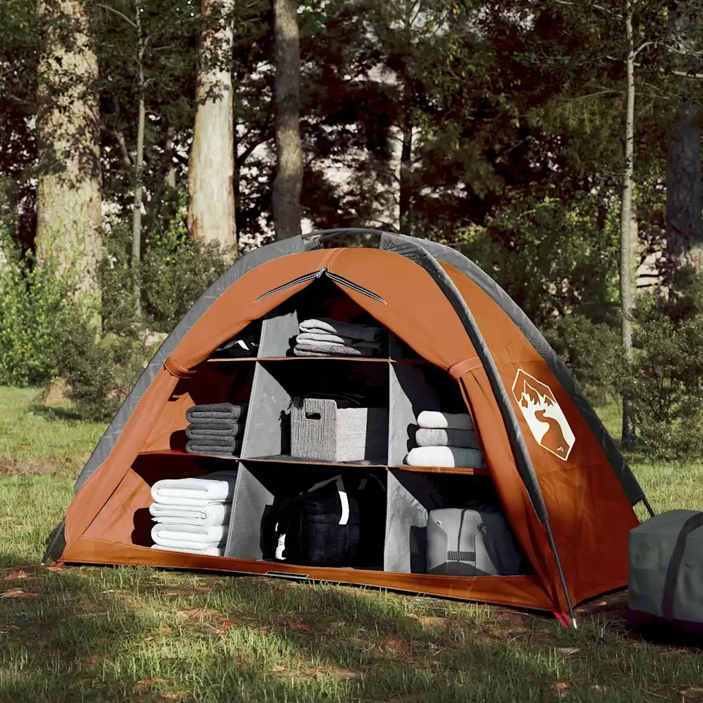 Tenda Portaoggetti 9 Scomparti Grigio e Arancione Impermeabile 94376