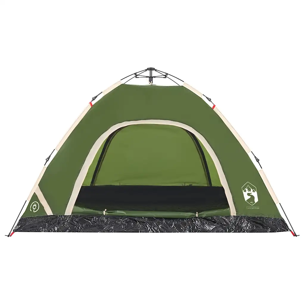 Tenda da Campeggio | Tenda Familiare 4 Persone Verde a Rilascio Rapido